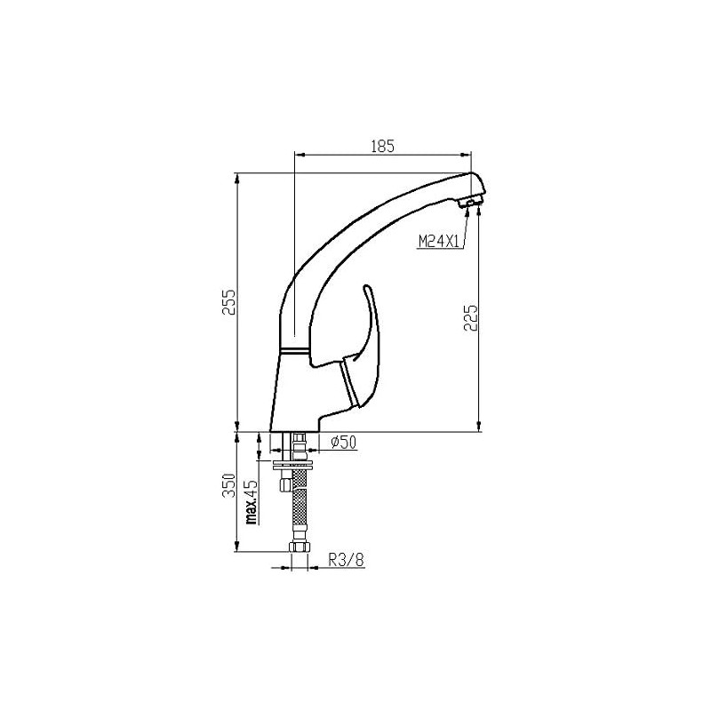 MONOMANDO SEIS FREGADERO ENCIMERA CROMO C/FUNDIDO