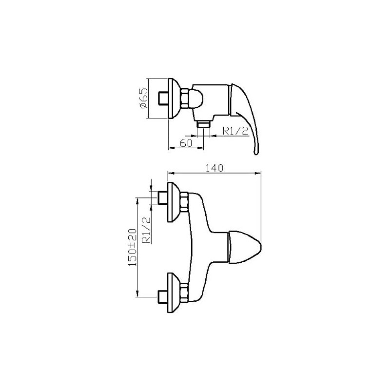 MONOMANDO SEIS DUCHA CROMO