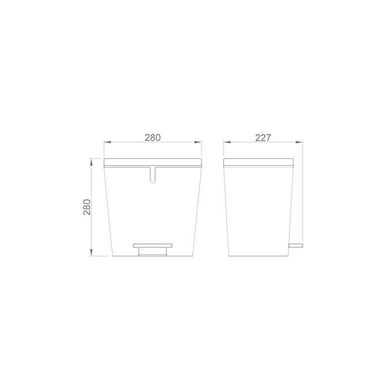 PAPELERA POLIPROPILENO CON TAPA+PEDAL 8l