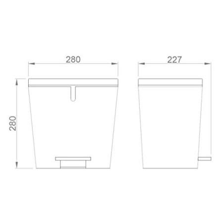 PAPELERA POLIPROPILENO CON TAPA+PEDAL 8l