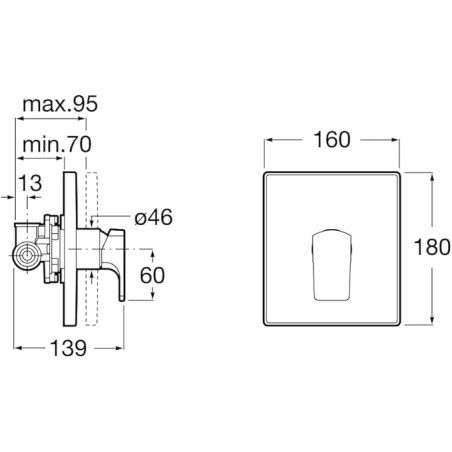 L90 MONOMANDO DUCHA EMPOTRAR (PARTE EXTE
